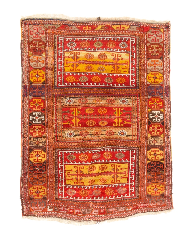 Appraisal: TURKISH RUG First half th century Medallions in shades of