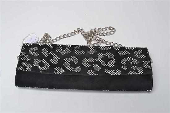 Appraisal: A CLUTCH BY BALMAIN Styled in black suede with diamante