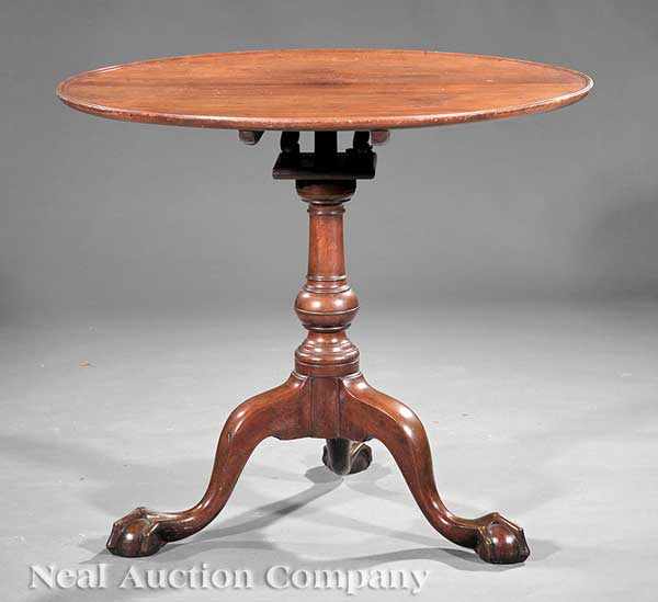 Appraisal: An American Chippendale Carved Walnut Tilt-Top Tea Table late th