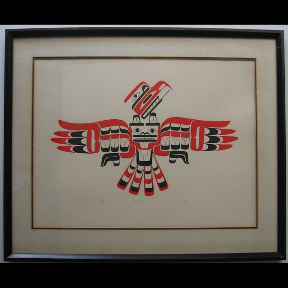 Appraisal: HAWK JOE DAVID - CANADIAN SILKSCREEN DATED Height - cm