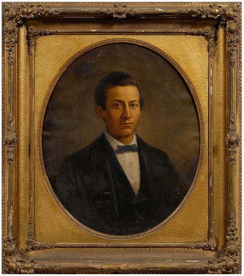 Appraisal: th century American portrait young man possibly an Ohioan unsigned