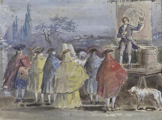 Appraisal: GUARDI FRANCESCO FOLLOWER OF Venice A theatre scene Gouache on