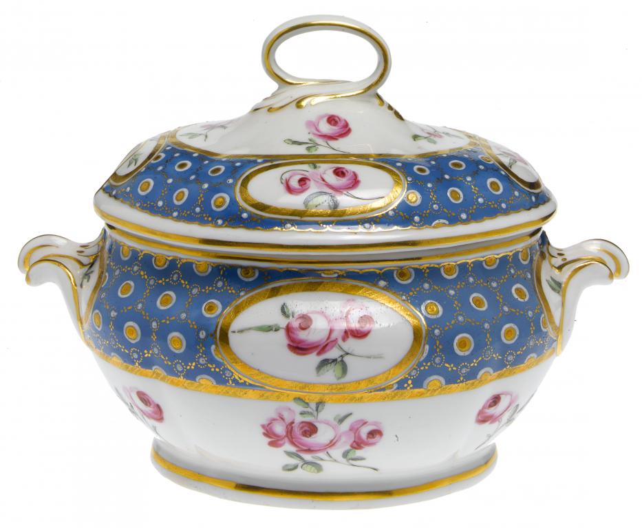 Appraisal: A CHELSEA-DERBY OVAL TUREEN AND COVER FROM THE NORTHUMBERLAND SERVICE