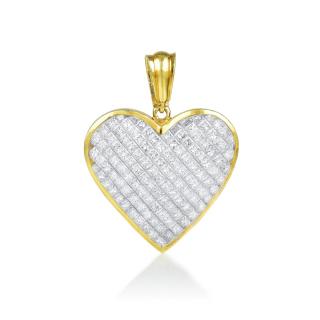 Appraisal: A Diamond Heart Pendant Filled with invisibly-set princess-cut diamonds weighing