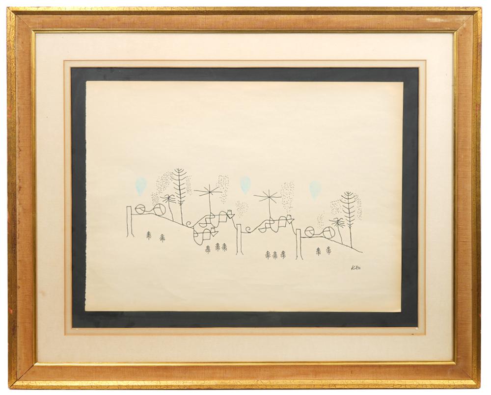 Appraisal: Attributed to Paul Klee Swiss - Ink and blue chalk