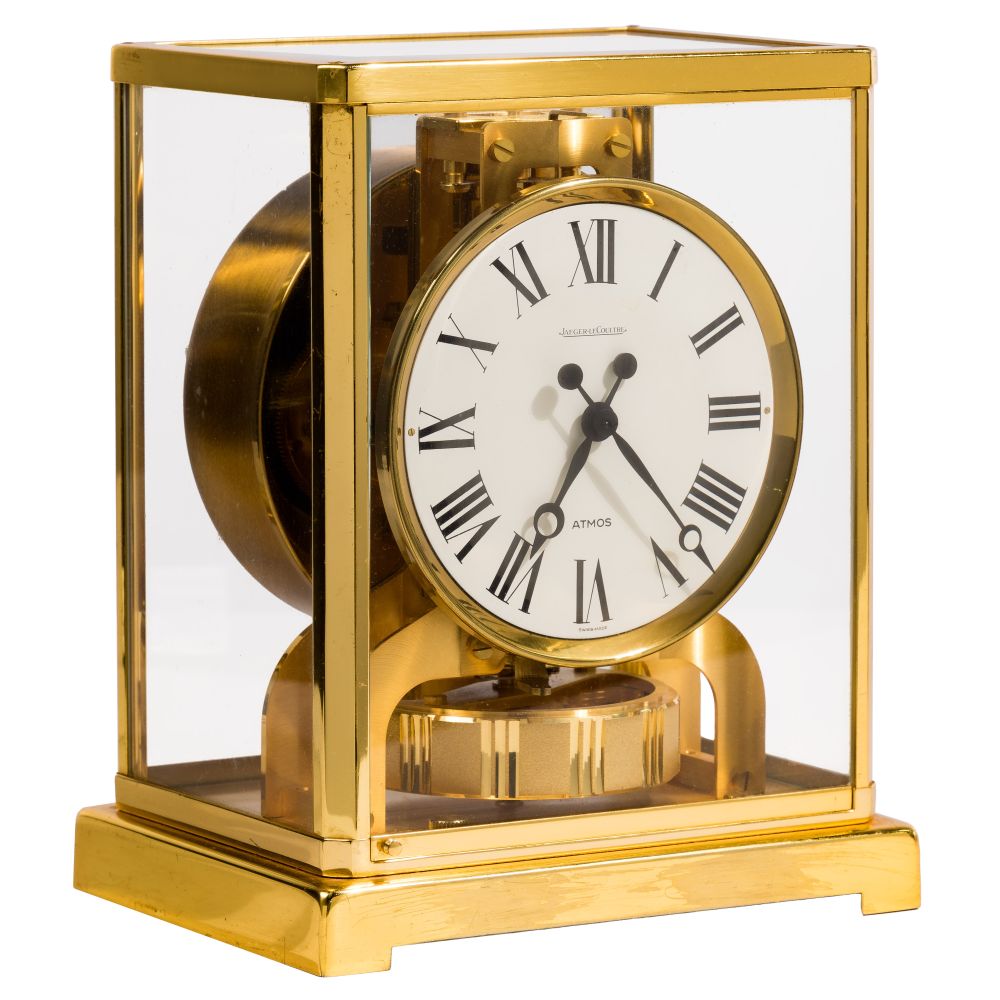 Appraisal: JAEGER LECOULTRE ATMOS BRASS MANTLE CLOCK s serial having Roman