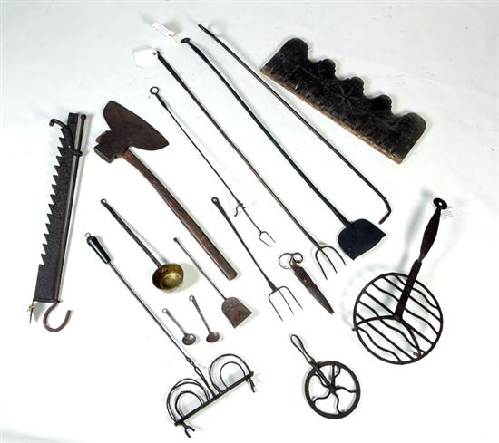 Appraisal: LARGE GROUP OF TOOLS AND UTENSILS American th- th century