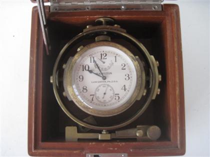 Appraisal: Hamilton model mahogany cased chronometer th century