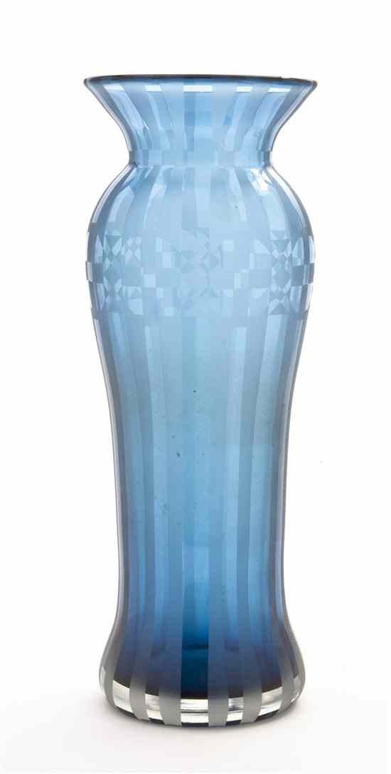 Appraisal: An Italian Acid Etched Vase of baluster form with geometric