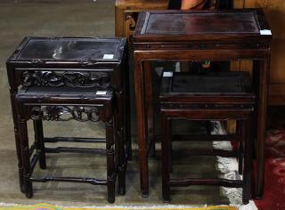 Appraisal: Four Chinese Nesting Tables lot of Two sets of Chinese