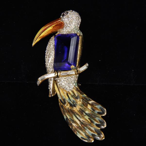 Appraisal: Coro Craft Corocraft Adolph Katz Pave Enamel Sapphire Jewel Belly