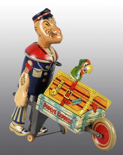 Appraisal: Tin Marx Popeye Express Wind-Up Toy Description American Working Stationary