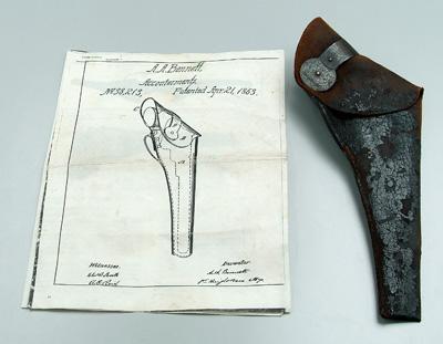 Appraisal: A H Bennet leather holster Civil War era holster with