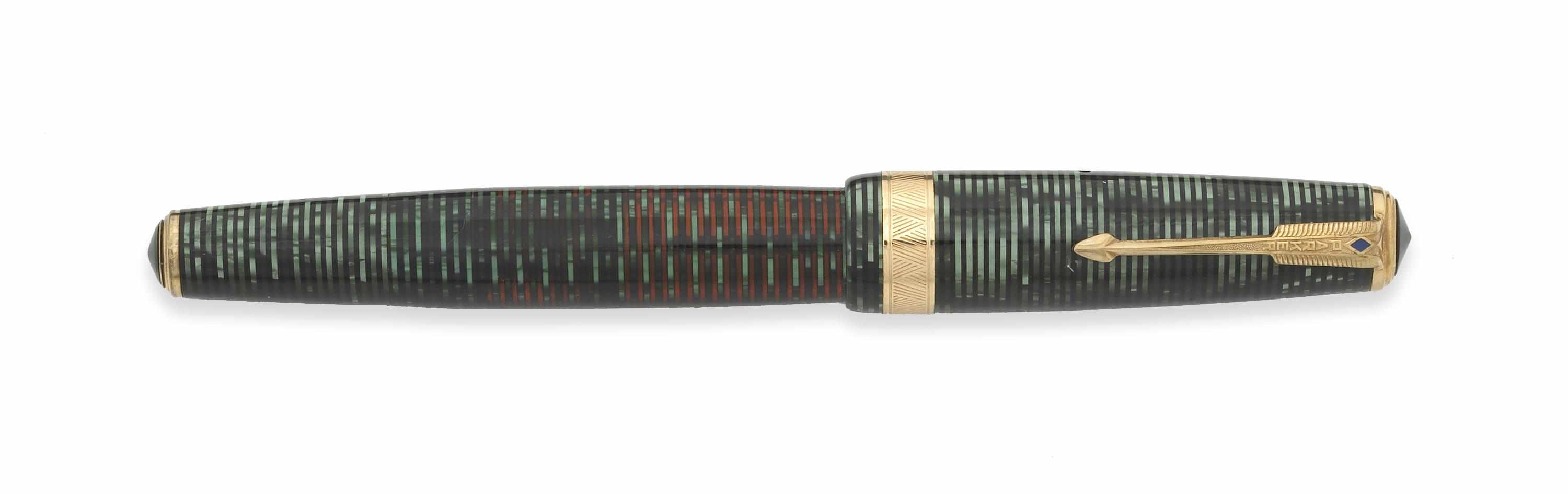 Appraisal: Parker Fountain Pen Blue Diamond Vacumatic Senior Maxima in emerald