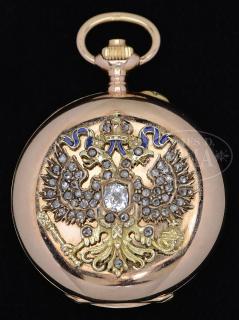 Appraisal: RUSSIAN IMPERIAL PRESENTATION GOLD JEWELED LADY'S WATCH RUSSIAN IMPERIAL PRESENTATION