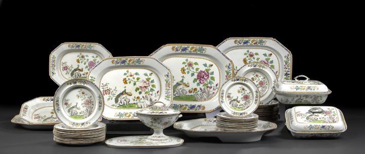 Appraisal: Fifty-Four-Piece Spode Ironstone Partial Dinner Service - in Chinese Flowers