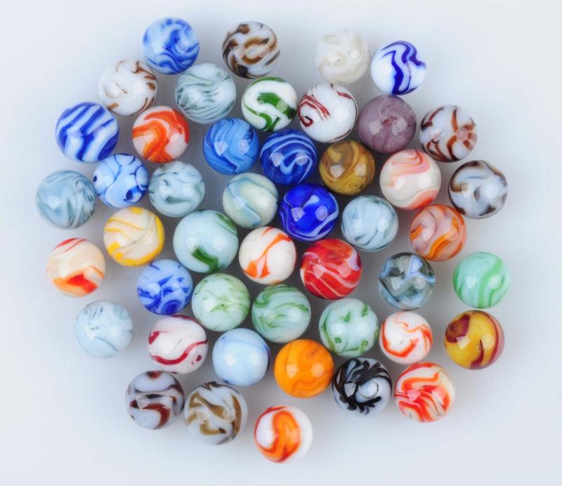 Appraisal: Lot Of Machine Made Marbles Lot includes Alley Agate Allox