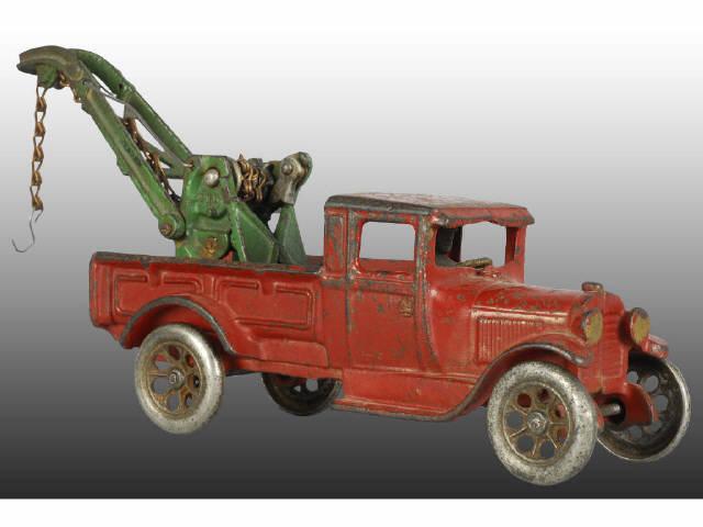 Appraisal: Cast Iron Arcade Model A Wrecker Truck Toy Description Red