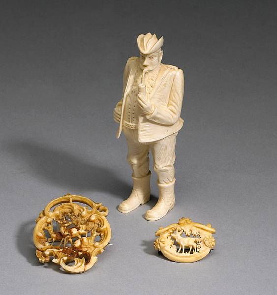 Appraisal: An assembeled group of German carved ivory late th century