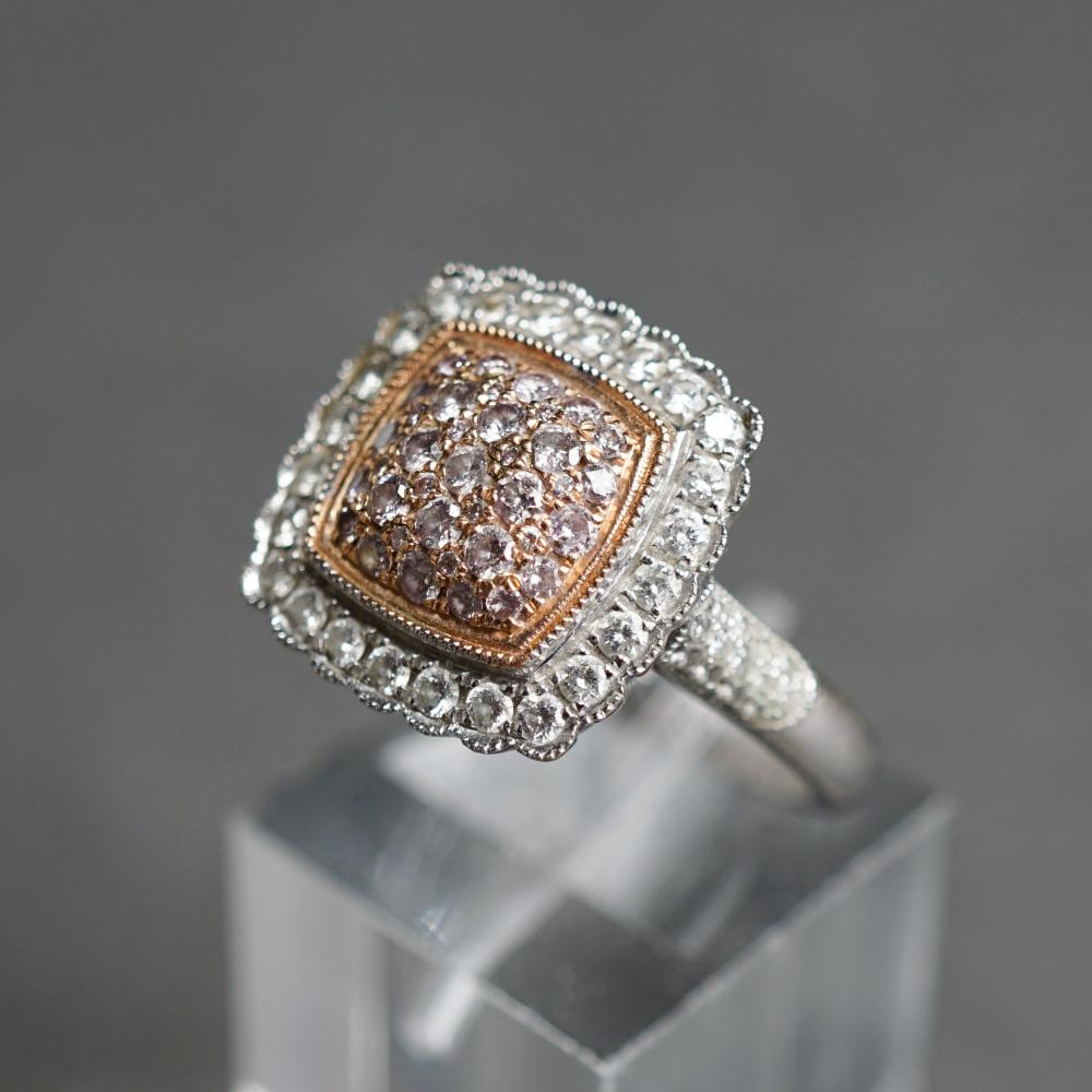 Appraisal: -KARAT WHITE-GOLD ROSE-GOLD AND DIAMOND RING GROSS DWT SIZE -Karat