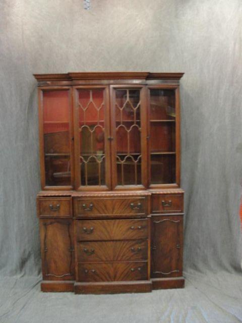 Appraisal: Mahogany China Cabinet Secretary From a New Rochelle estate Dimensions