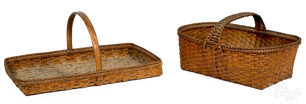 Appraisal: Two mid Atlantic gathering baskets Two mid Atlantic gathering baskets