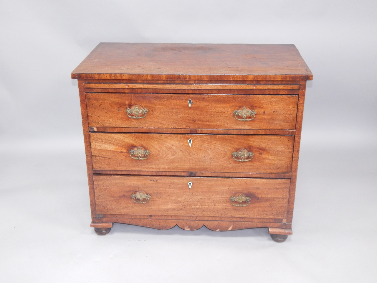 Appraisal: A George III mahogany and boxwood line inlaid bachelor's chest