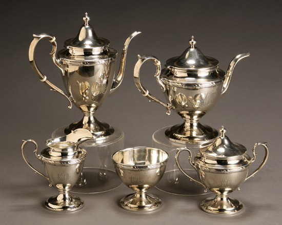 Appraisal: American Sterling Five-Piece Coffee and Tea Service First Half th