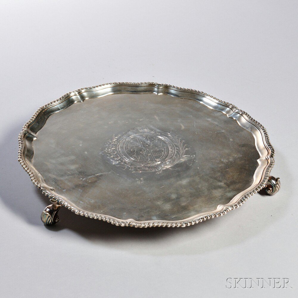 Appraisal: George III Sterling Silver Salver London - Elizabeth Cooke maker