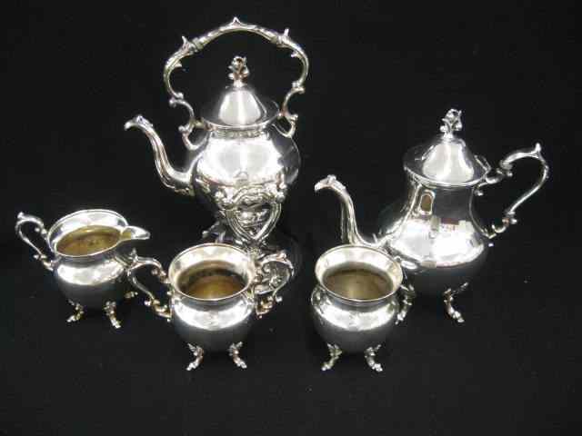 Appraisal: Silverplate Coffee Service includes hot water kettle on stand coffeepot