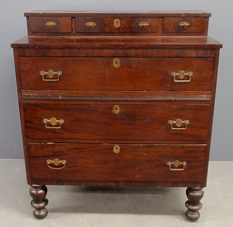 Appraisal: - Civil War era walnut chest with a three drawer