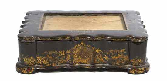 Appraisal: A Victorian Papier Mache Box having a rectangular hinged top