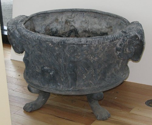 Appraisal: Title th c English lead oval form planters with putti