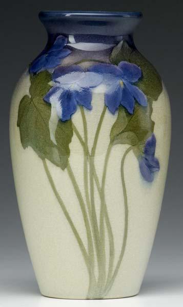 Appraisal: ROOKWOOD Iris Glaze vase painted by Olga G Reed with