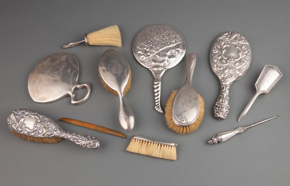 Appraisal: Assorted Group of Antique and Vintage American Sterling Silver Dressing