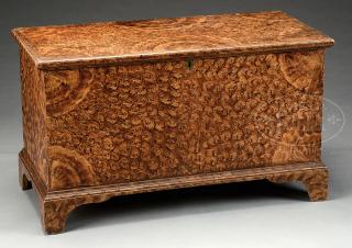 Appraisal: FINE CHIPPENDALE SPONGE DECORATED BLANKET CHEST FINE CHIPPENDALE SPONGE DECORATED