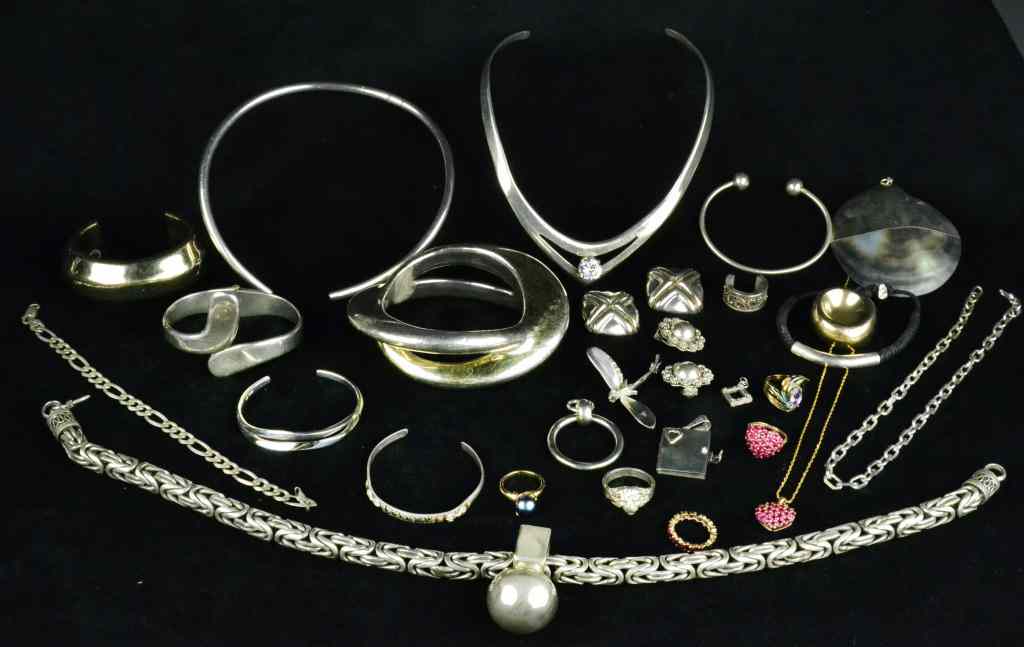 Appraisal: Pieces Sterling JewelryTo include sterling silver necklaces bracelets earrings and