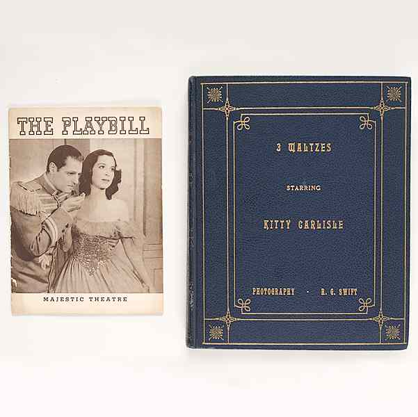 Appraisal: The Three Waltzes Photographic Scrapbook Signed Inscribed by Kitty Carlisle