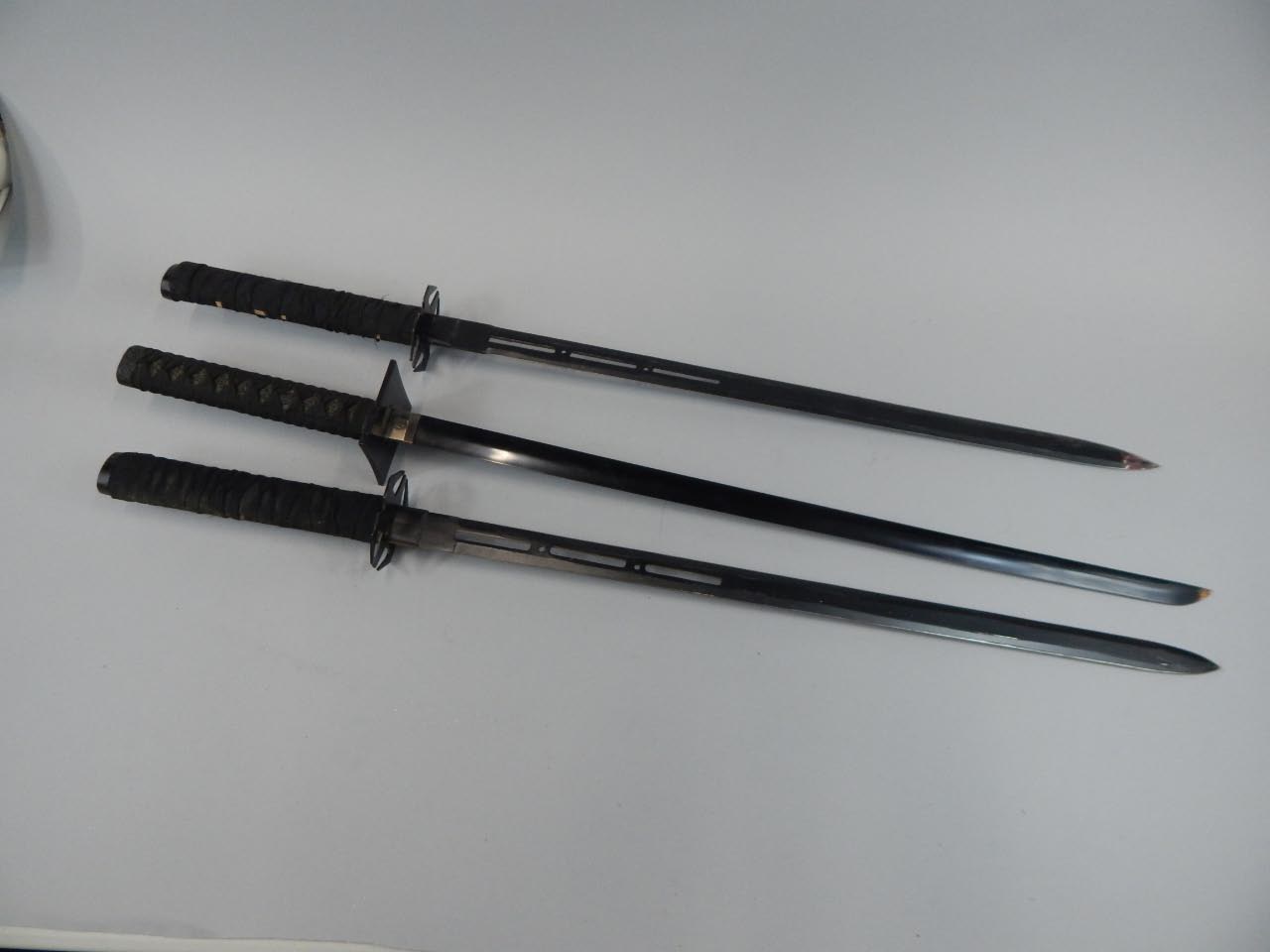 Appraisal: Three items of modern Japanese Samurai to include two swords