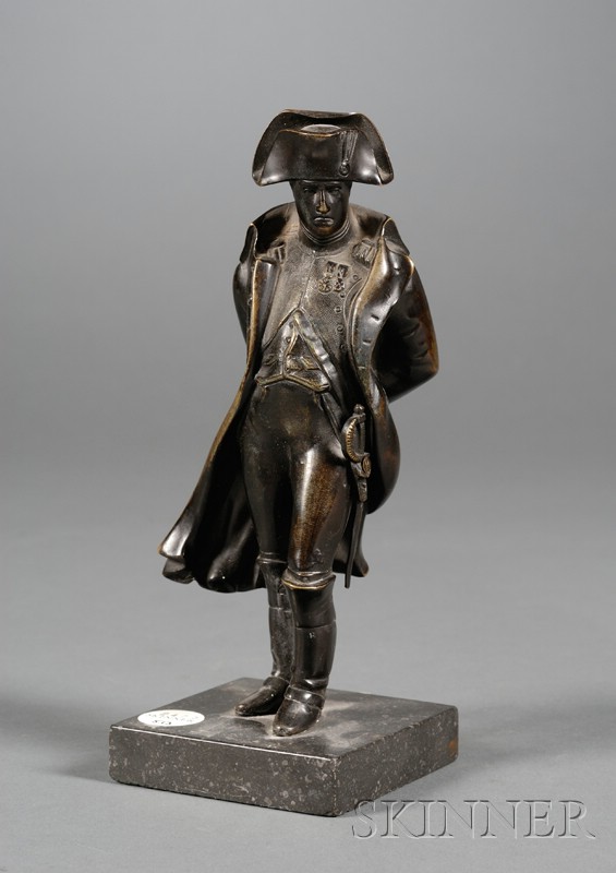 Appraisal: Bronze Figure of Napoleon Continental th century the standing figure