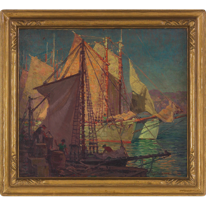 Appraisal: Leo B Blake American - Drying Sails No c oil