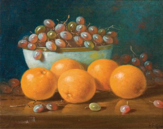 Appraisal: ALBERT FRANCIS KING American - Bowl of Grapes with Oranges