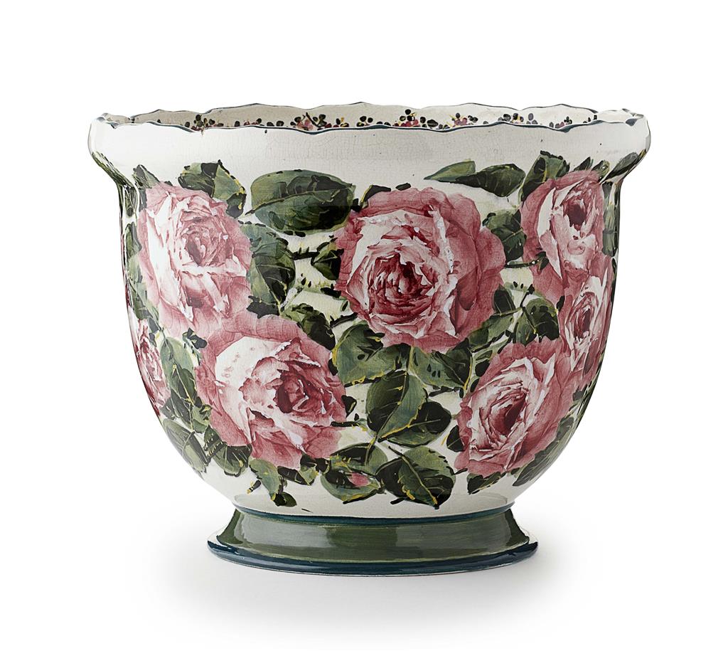 Appraisal: WEMYSS WARE A LARGE 'CABBAGE ROSES' STANLEY FLOWER POT CIRCA