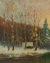 Appraisal: John Willilam Bentley American - Country Scene in Winter Oil