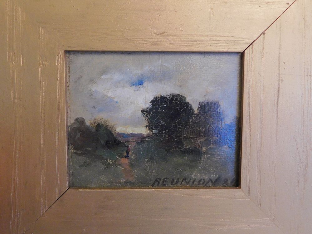 Appraisal: EH HAMILTON IMPRESSIONIST PAINTING Small antique impressionist painting on canvas