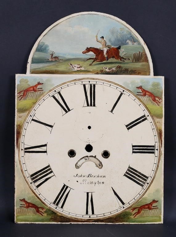 Appraisal: Hand painted John Benham Cullumpton iron clock face with hunt