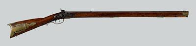 Appraisal: Full-stock percussion rifle in octagonal barrel mahogany stock with ornate