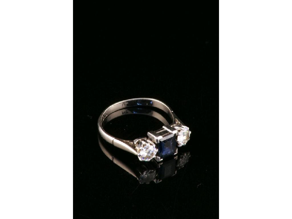 Appraisal: A SAPPHIRE AND DIAMOND DRESS RING of Art Deco design