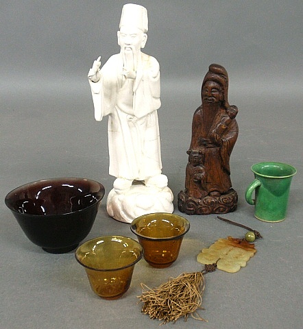 Appraisal: - Group of Asian items- blanc-de-chine figure of a nobleman