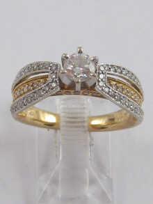 Appraisal: A yellow and white metal tests ct gold diamond ring